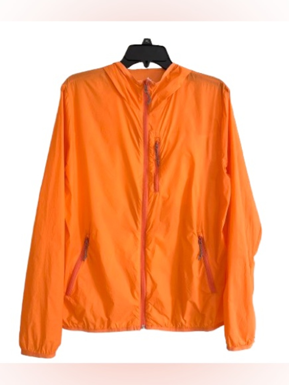 Alpine Design Orange Lightweight Zip Pockets Hooded Windbreaker Jacket Large